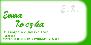 emma koczka business card